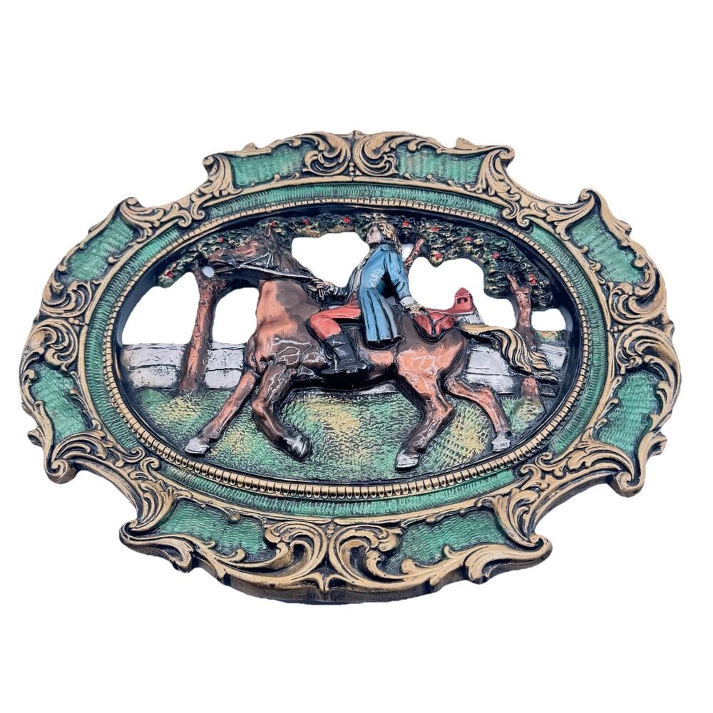 VTG Victorian Equestrian Hand painted Chalk Wall Mural
